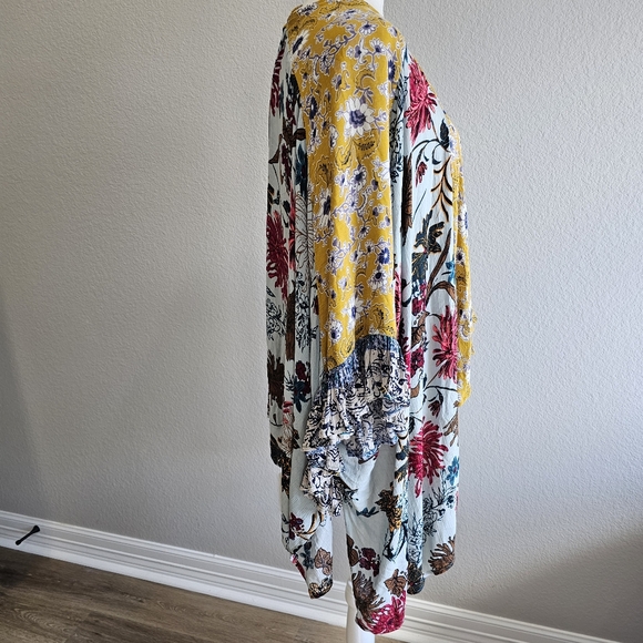 Anthropologie Umgee Floral Meadow Flower Patchwork Boho Kimono - Picture 7 of 12